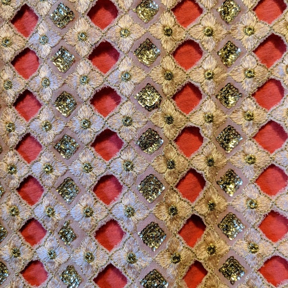 Anthropologie Pink Embroidered Sleeveless Top - Picture 4 of 4